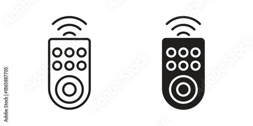 Remote icons set designed in filled, outline, line and stroke style