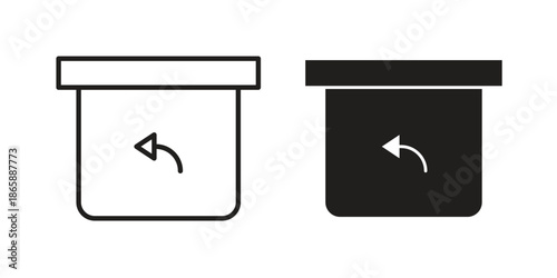 Return purchase icons set designed in filled, outline, line and stroke style