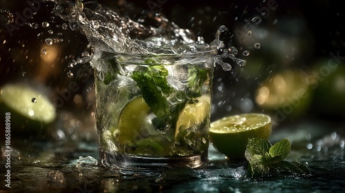 Refreshing mojito splash for summer vibes