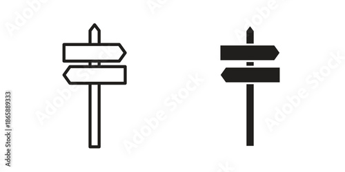 Signpost icons set designed in filled, outline, line and stroke style