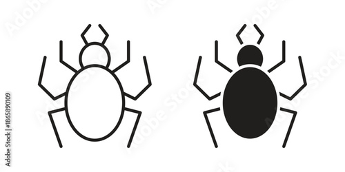 Spider icons set designed in filled, outline, line and stroke style