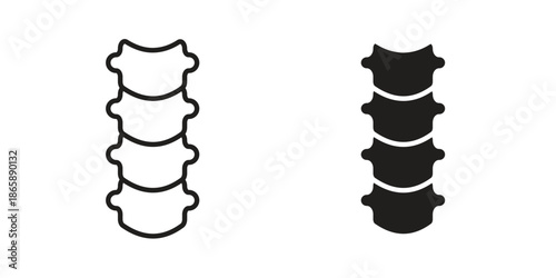 Spinal column icons set designed in filled, outline, line and stroke style