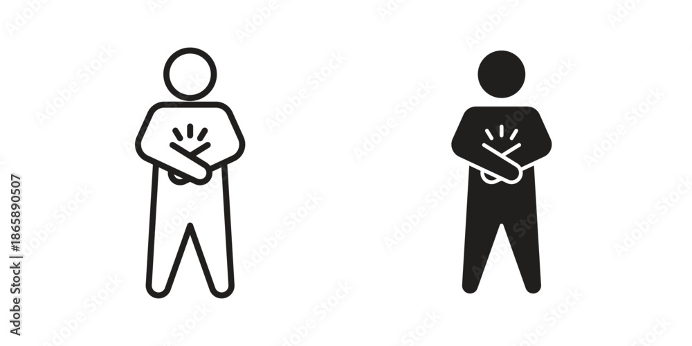 Fototapeta premium Stomachache icons set designed in filled, outline, line and stroke style