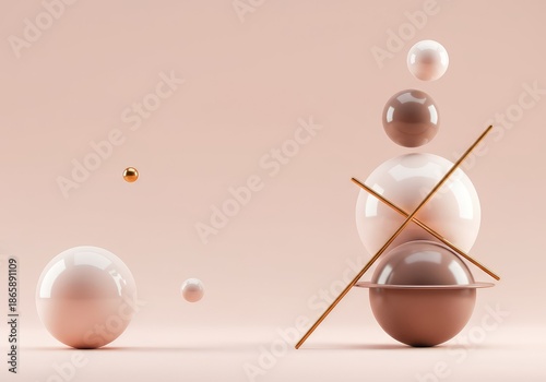 Abstract visualization of integrated geometric forms creating seamless dimensional harmony and structural balance on a pristine background ,unity ,ethereal ,perspective