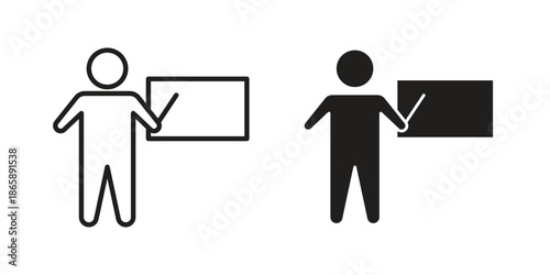 Teaching icons set designed in filled, outline, line and stroke style