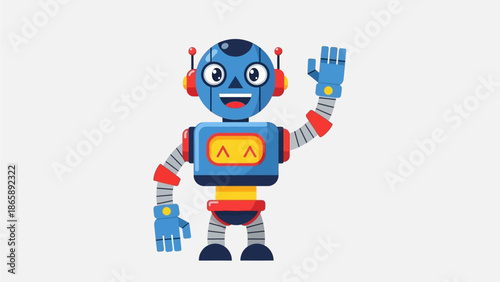 Robot waving in a white environment