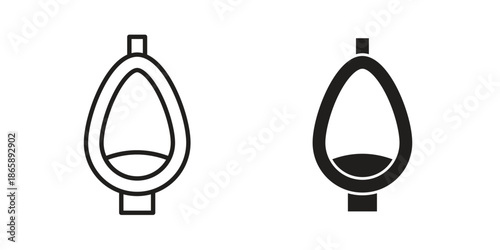 Urinal icons set designed in filled, outline, line and stroke style