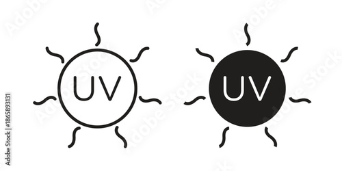 UV icons set designed in filled, outline, line and stroke style
