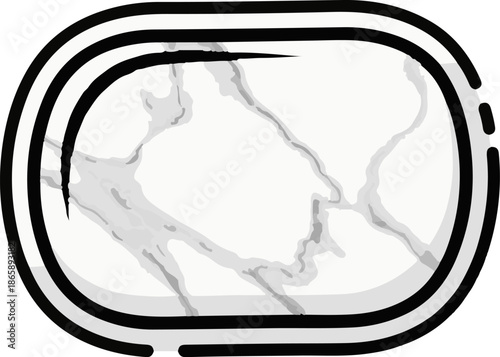 Oval shape with marbled texture and thick outlined border