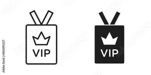 VIP icons set designed in filled, outline, line and stroke style