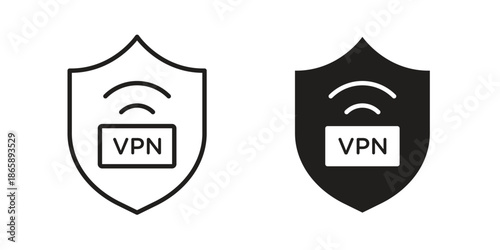 Vpn icons set designed in filled, outline, line and stroke style