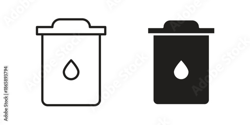 Water tank icons set designed in filled, outline, line and stroke style
