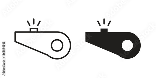 Whistle icons set designed in filled, outline, line and stroke style
