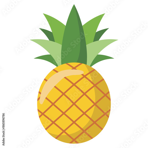 Pineapple illustration showcasing tropical fruit with fresh vibrant style, healthy nutrition concept for food design, packaging, menus, posters, advertising, branding, and creative graphic projects