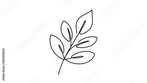 A minimalist line drawing of leaves.
