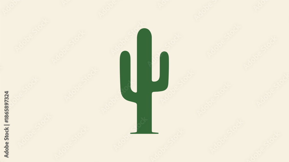 Obraz premium A simple green cactus illustration.