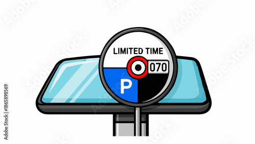 Cartoon parking meter with 'limited time' and '070' displayed