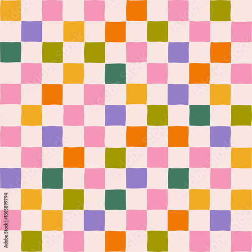 Fotografi Modern seamless abstract patterns with lines, grids, and organic strokes