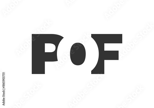 POF logo design. Initial letter P O F bold font style for tech startups, consulting, corporate branding. Creative company name, headlines typography identity, trendy logotype.