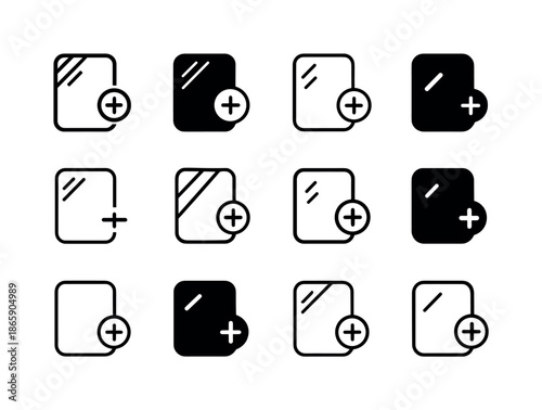 Bathroom Mirror Icons. Adding a new mirror in the bathroom. Icon set. Set Logo of adding a new mirror in the bathroom: mounting screw alignment. harmonious