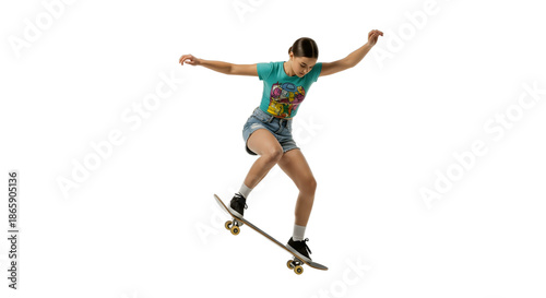 A teenager skateboarding
