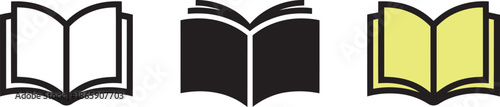 Open book vector icon representing reading learning and education literary symbol