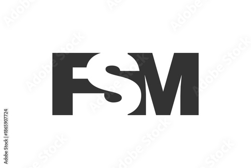 FSM logo design. Initial letter F S M bold font style for tech startups, consulting, corporate branding. Creative company name, headlines typography identity, trendy logotype.