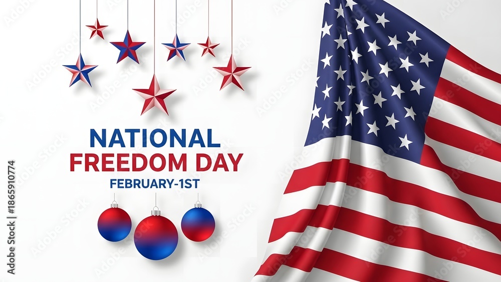 Obraz premium National freedom day celebration with american flag and patriotic decorations