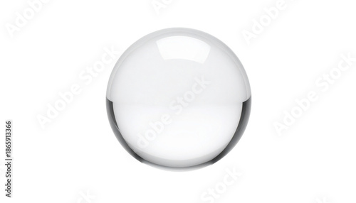 A glossy, clear orb reflecting light against a black background