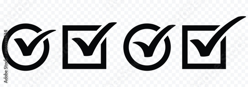 Green check mark and red cross symbols for yes no correct incorrect choices approval rejection vector. A graphic representation of decision-making. Check tick mark icon set. green checkmark icon set