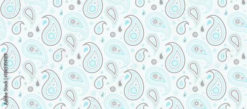 Art deco paisley and draw Indian cucumber. Beauty material in fabric costume. Event doodle endless outline.