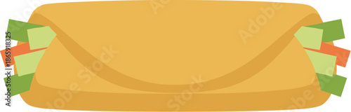 Simple Flat Illustration of a Delicious Looking Burrito Wrap Food