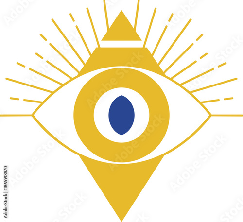 Minimalist Geometric Eye of Providence Spiritual Occult Symbol Sign Icon