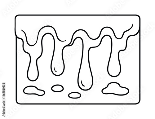 Candle Wax Coloring. Candle wax texture study children?s coloring book illustration, outlined drawing, close-up of gentle wax drips with playful smooth shapes,