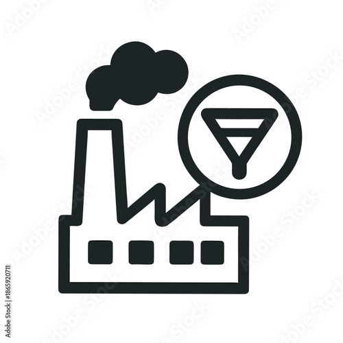 Factory Emissions Monitoring Icon, Environmental Control