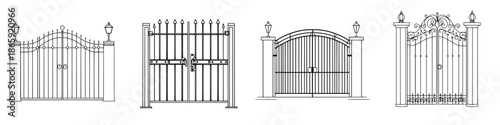 Elegant Iron Gates: Timeless Beauty in Black and White
