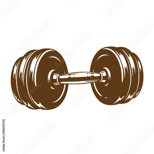 Brown dumbbell weightlifting equipment for fitness and exercise at gym  strength training tool