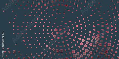 Circular Halftone Pattern Concentric Circles Frame Vector Red Black Colour Abstract Background. Mod Minimalist Art Half Tone Graphics Rippled Structure. Retro Futurism Technology Art Illustration