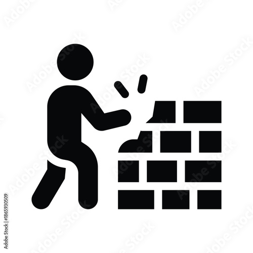 break the wall solid icon illustration vector graphic.eps