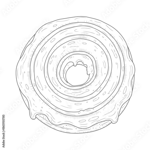 Delicious glazed doughnut with swirls and a shiny glaze on top