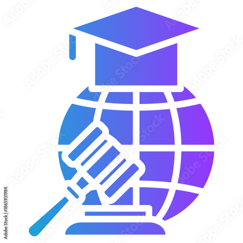Student Rights glyph gradient icon
