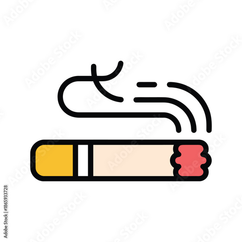 Cigarette Smoking Icon Graphic.
