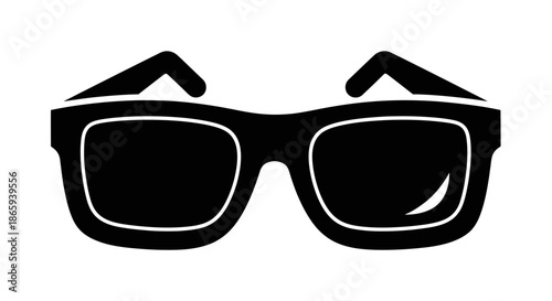 Black and White Silhouette of Stylish Sunglasses.