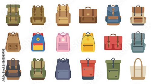 Collection of Various Backpacks and Handbags.