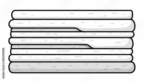 Stacked white bread slices, graphic illustration