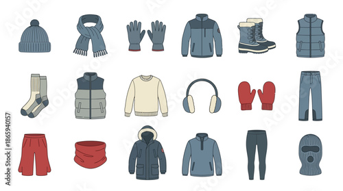 Collection of Winter Clothing and Accessories.