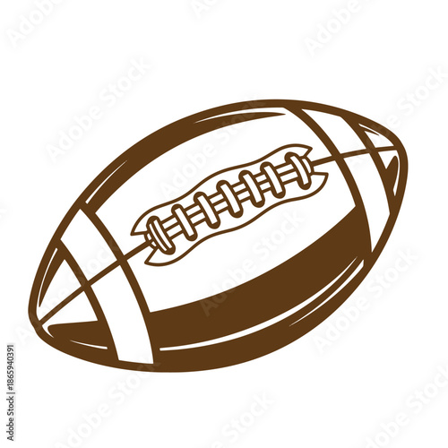 American football ball in brown color  sports equipment for rugby or gridiron game