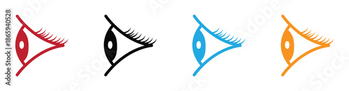 Eye side icon Logo Template Design set. Colorful eye icons. Eye side icon for template logo, vector designs.  Vibrant eye icons for commercial or editorial use. 