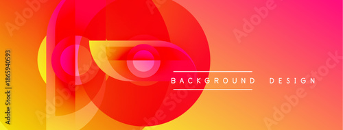 Abstract vibrant layers create dynamic gradient. Red, orange, yellow hues blend smoothly. Modern design element for backgrounds.