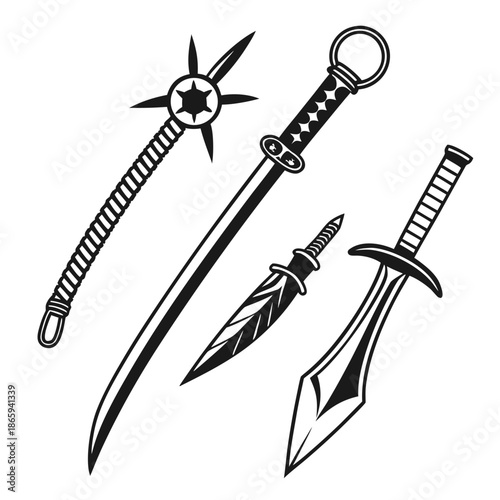 Collection of ancient weapons